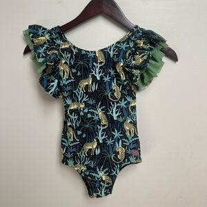 Rufflebutts On Safari Butterfly Sleeve One Piece